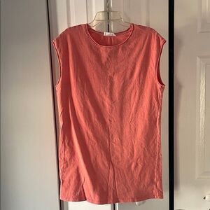 Double Zero Washed Coral Sleeveless Shift Dress | Spicy Small (Oversized Fit)